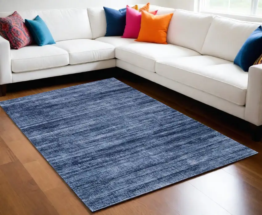 Blue and Gray Power Loom Area Rug Photo 1