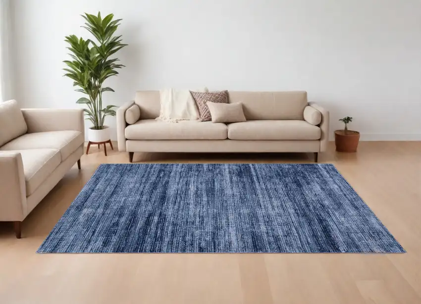 Blue and Gray Power Loom Area Rug Photo 1