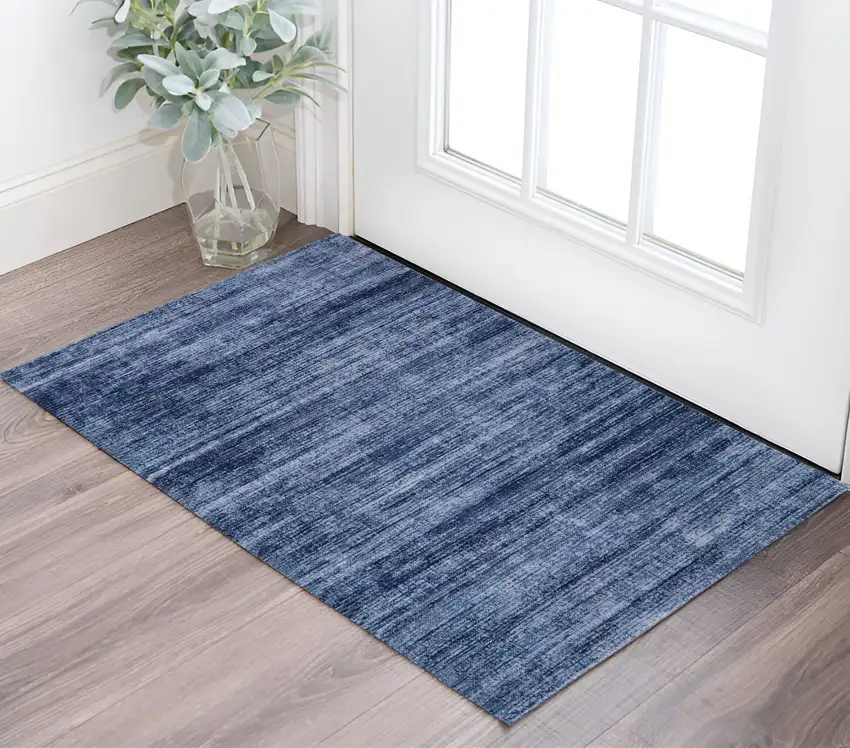 Blue and Gray Power Loom Area Rug Photo 1