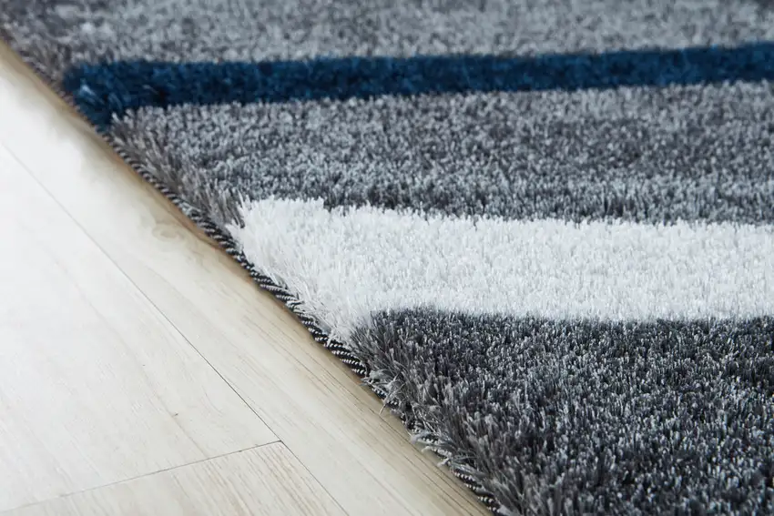 Blue and Gray Shag Hand Tufted Area Rug Photo 8