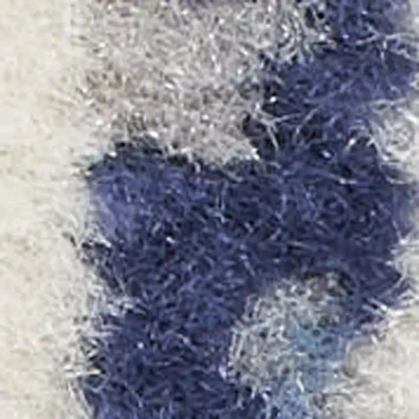 Blue and Gray Striped Power Loom Area Rug Photo 1