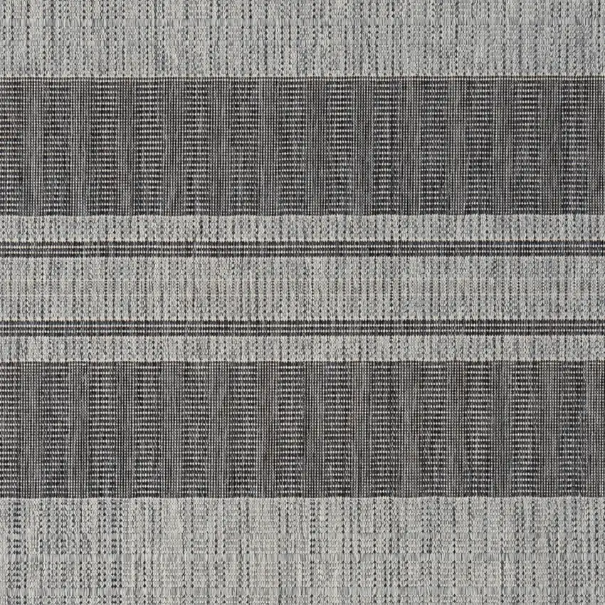 Blue and Gray Striped Stain Resistant Indoor Outdoor Area Rug Photo 5