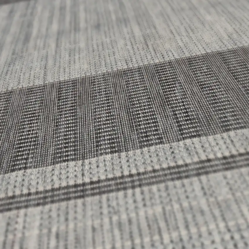 Blue and Gray Striped Stain Resistant Indoor Outdoor Area Rug Photo 9