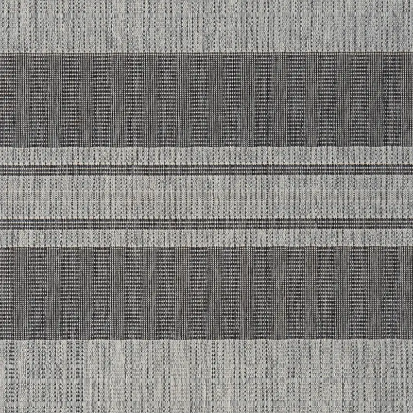 Blue and Gray Striped Stain Resistant Indoor Outdoor Area Rug Photo 4
