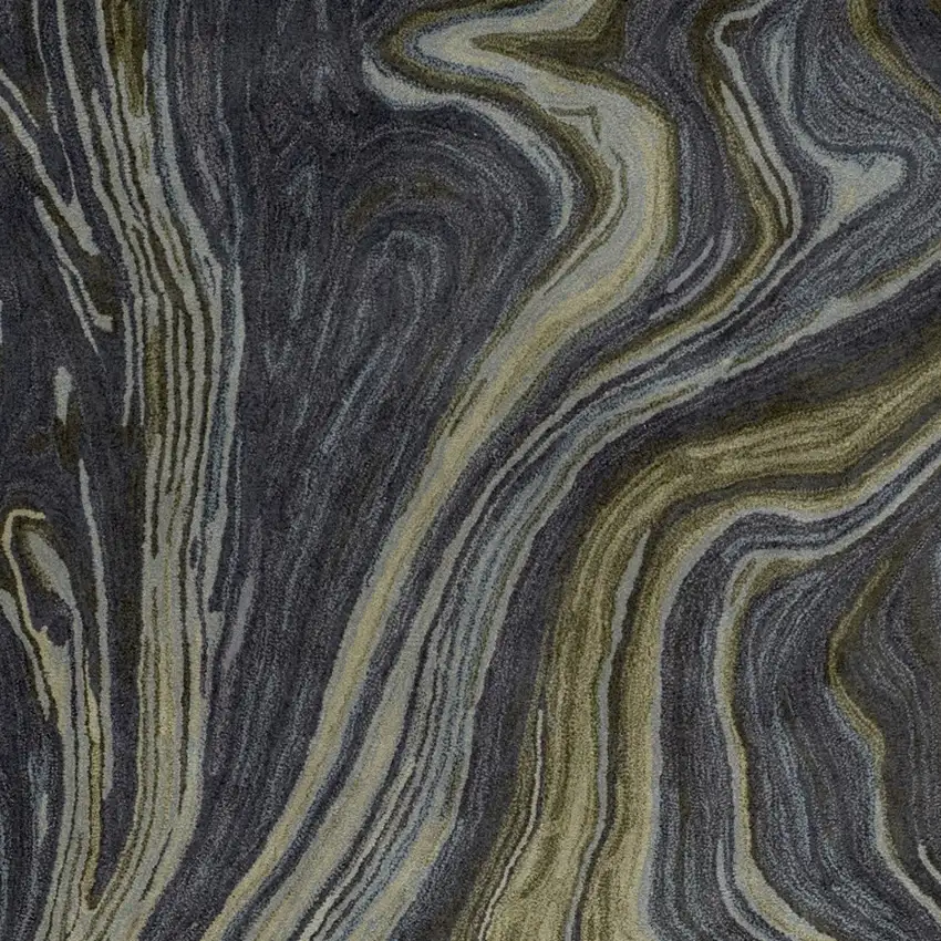 Blue and Green Abstract Hand Tufted Area Rug Photo 5