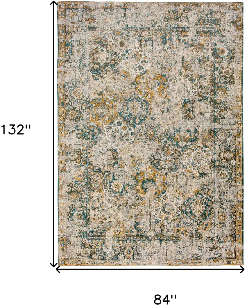 Blue and Green Abstract Non Skid Area Rug Photo 3
