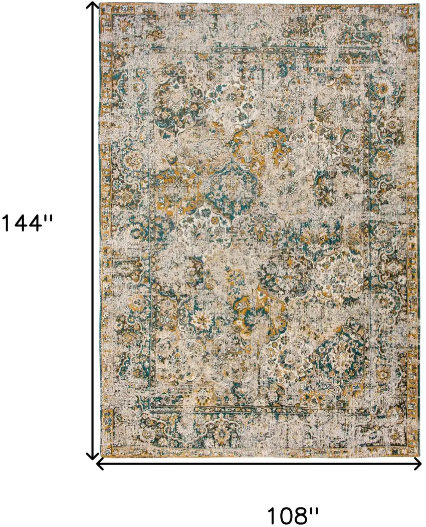 Blue and Green Abstract Non Skid Area Rug Photo 3