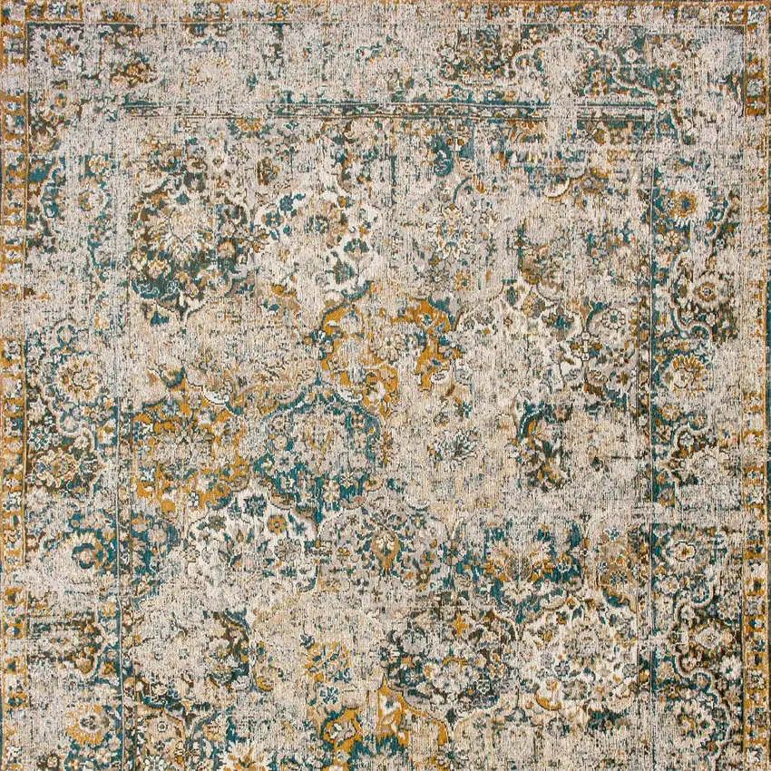 Blue and Green Abstract Non Skid Area Rug Photo 7