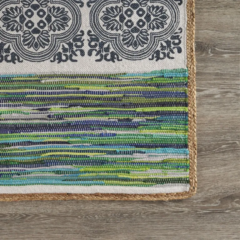 Blue and Green Chindi Area Rug Photo 5