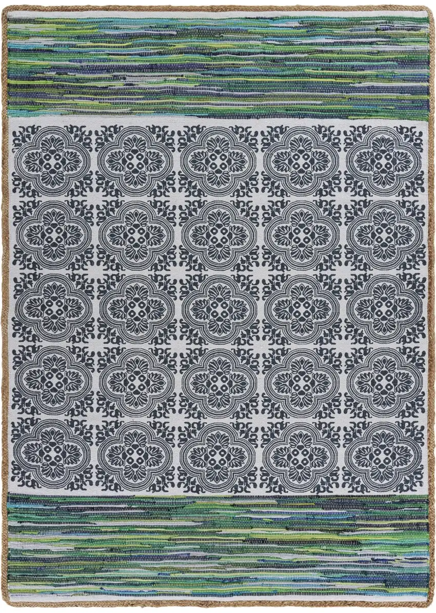 Blue and Green Chindi Area Rug Photo 3