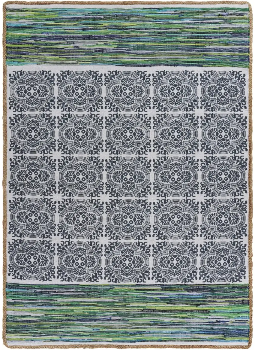 Blue and Green Chindi Area Rug Photo 1