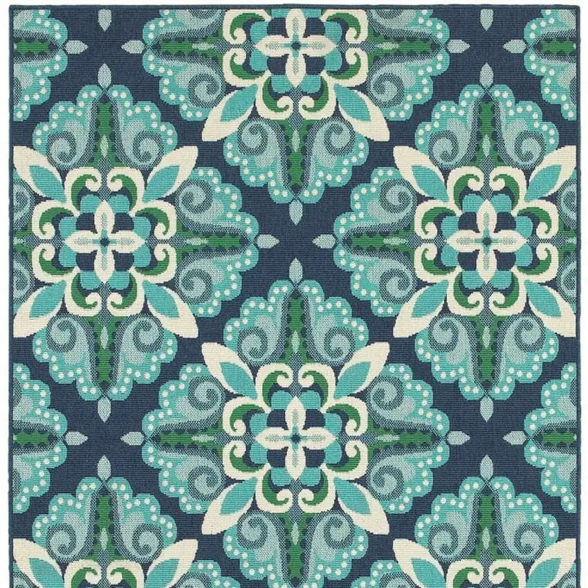 Blue And Green Indoor Outdoor Area Rug Photo 5