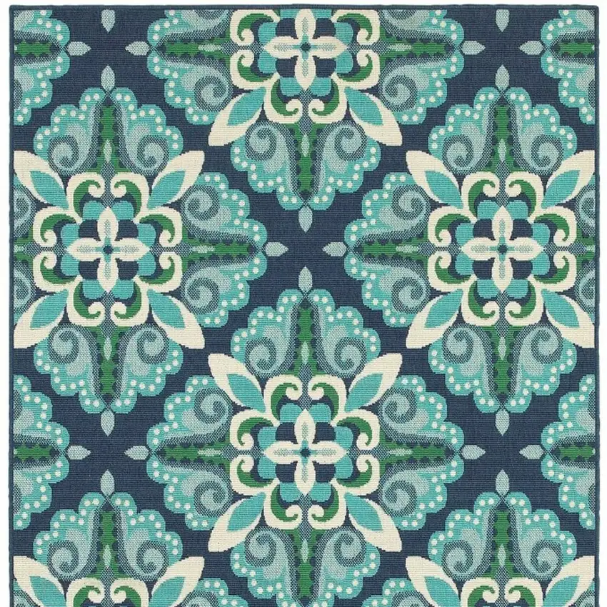 Blue And Green Indoor Outdoor Area Rug Photo 4