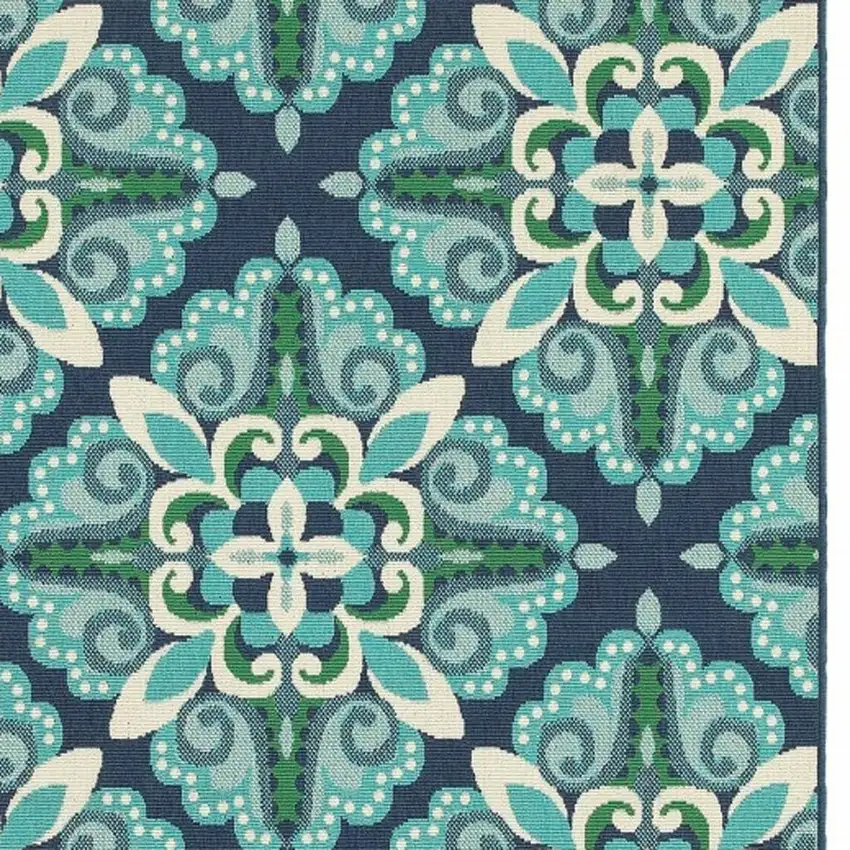 Blue And Green Indoor Outdoor Area Rug Photo 5