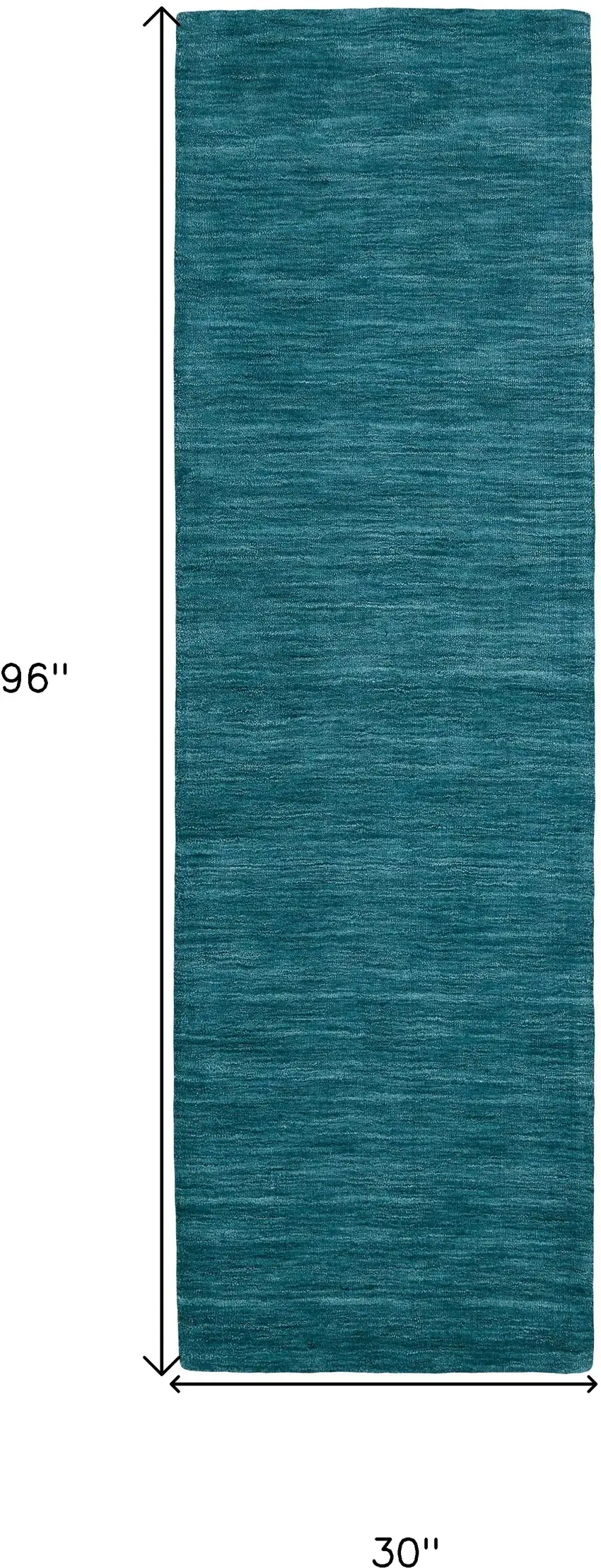 Blue and Green Hand Woven Runner Rug Photo 3