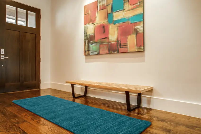 Blue and Green Hand Woven Runner Rug Photo 5