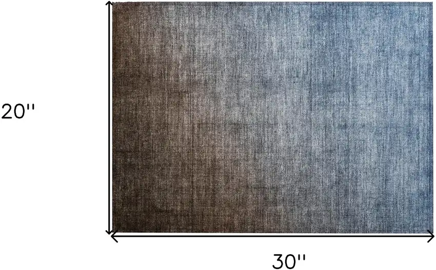 Blue and Green Ombre Washable Non Skid Indoor Outdoor Area Rug Photo 3