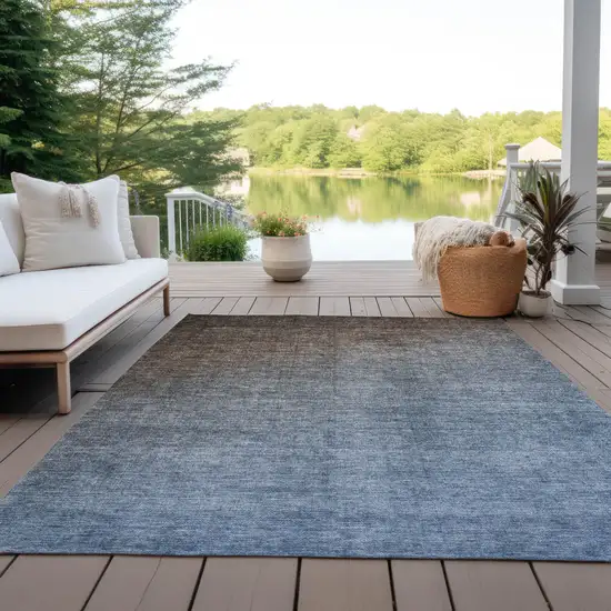 Blue And Green Ombre Washable Indoor Outdoor Area Rug Photo 8
