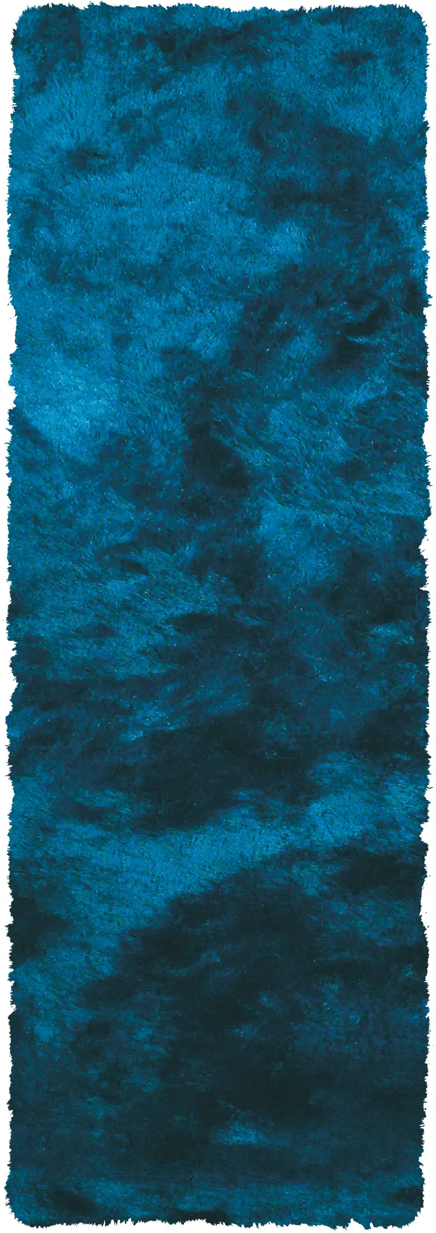 Blue and Green Shag Hand Tufted Runner Rug Photo 2