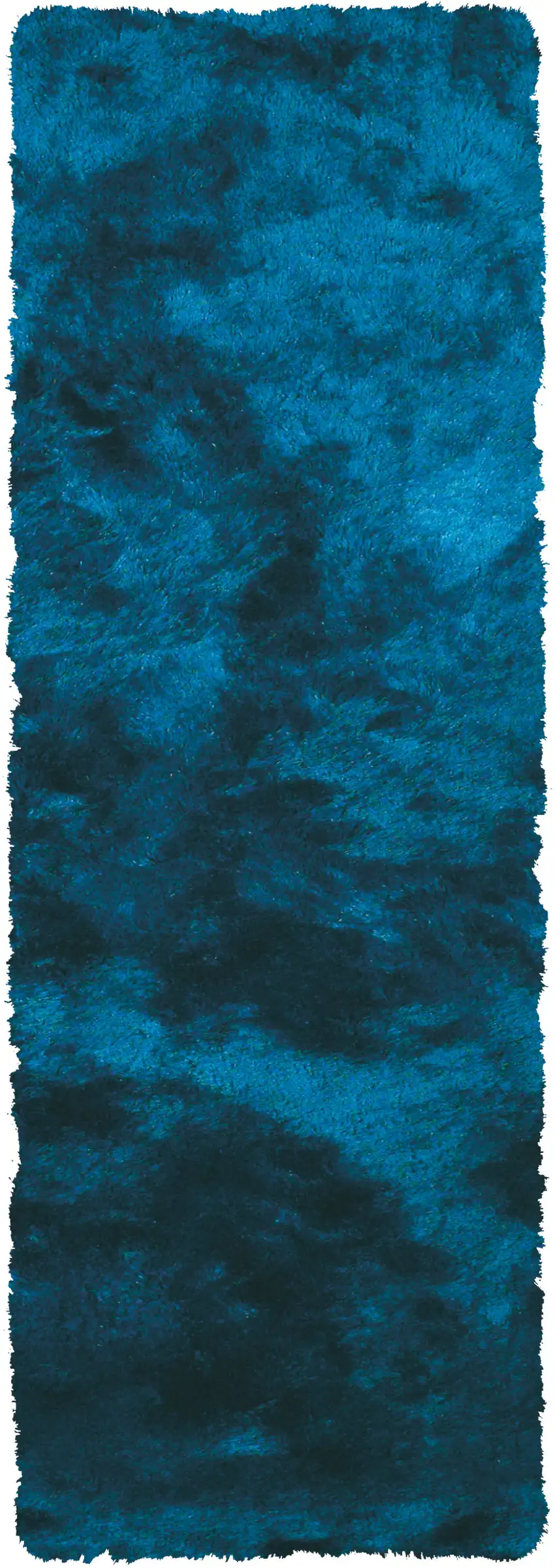 Blue and Green Shag Hand Tufted Runner Rug Photo 4