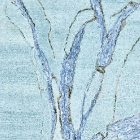 Blue and Ivory Abstract Hand Tufted Area Rug Photo 3