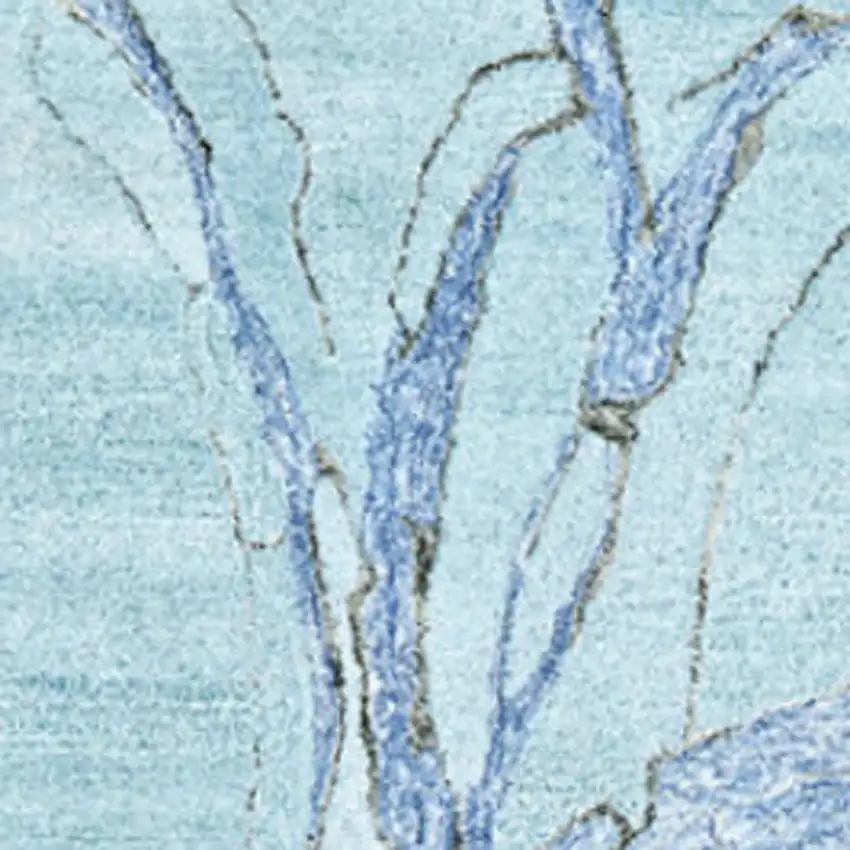 Blue and Ivory Abstract Hand Tufted Area Rug Photo 3