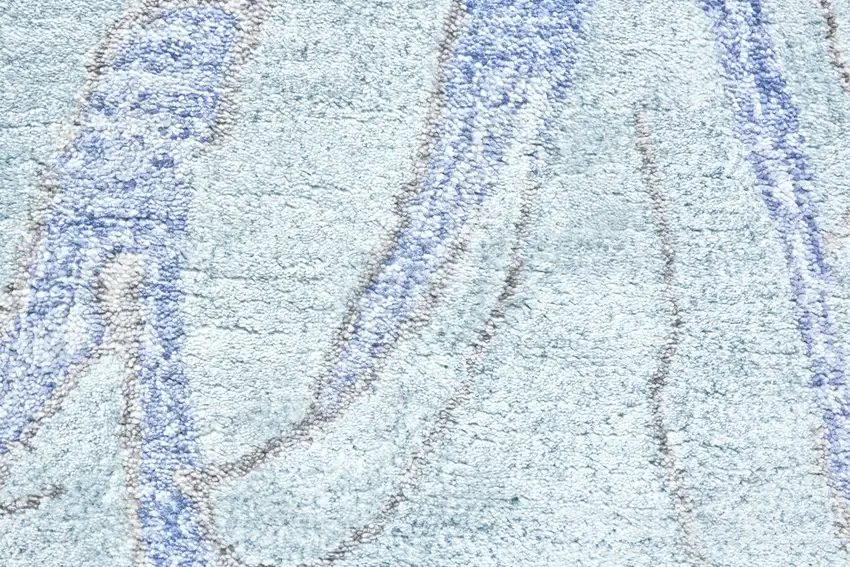 Blue and Ivory Abstract Hand Tufted Area Rug Photo 9