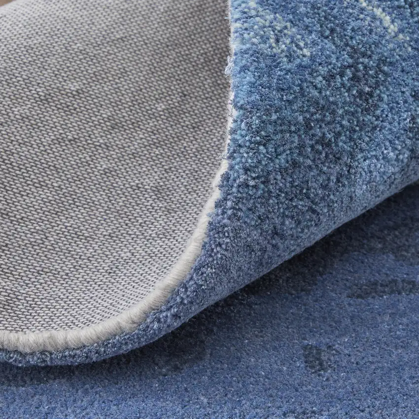 Blue and Ivory Abstract Hand Tufted Area Rug Photo 4