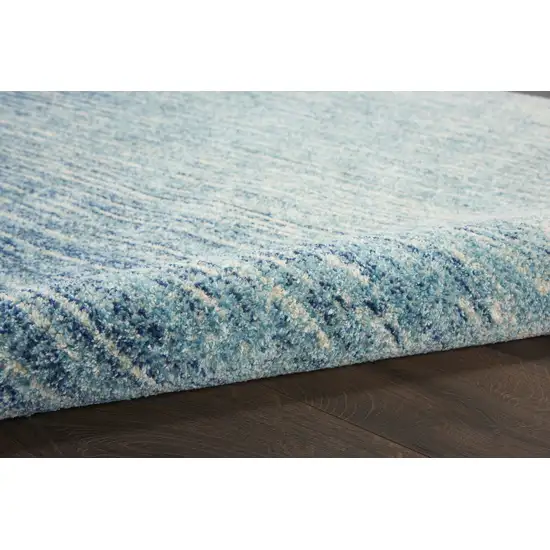 Blue and Ivory Abstract Power Loom Area Rug Photo 9