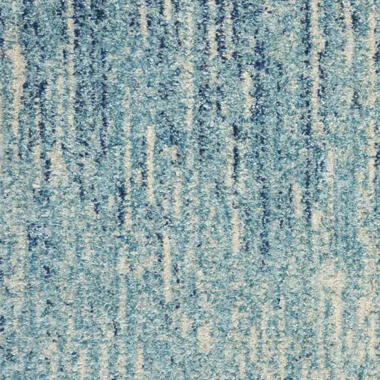 Blue and Ivory Abstract Power Loom Area Rug Photo 4