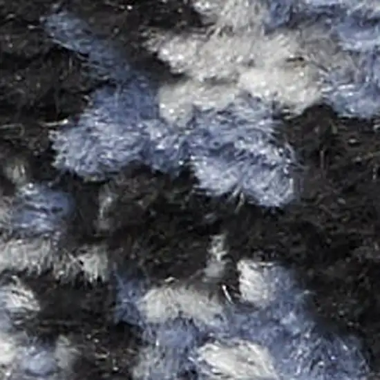 10' Blue And Ivory Abstract Distressed Runner Rug Photo 1