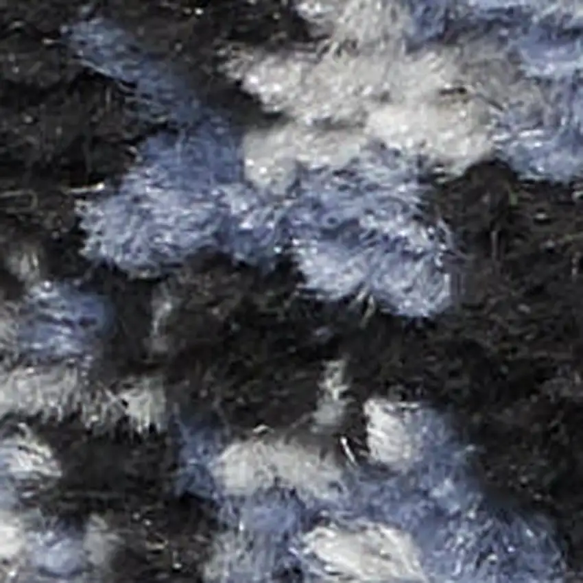 10' Blue And Ivory Abstract Distressed Runner Rug Photo 1