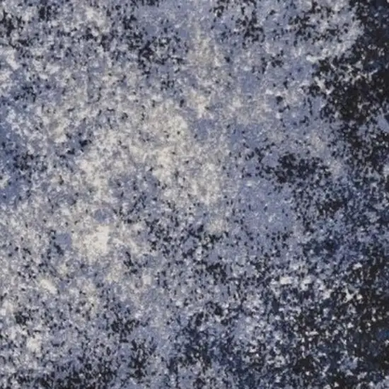 10' Blue And Ivory Abstract Distressed Runner Rug Photo 3