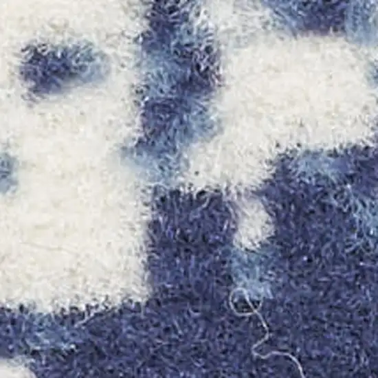 8' Blue And Ivory Abstract Runner Rug Photo 1