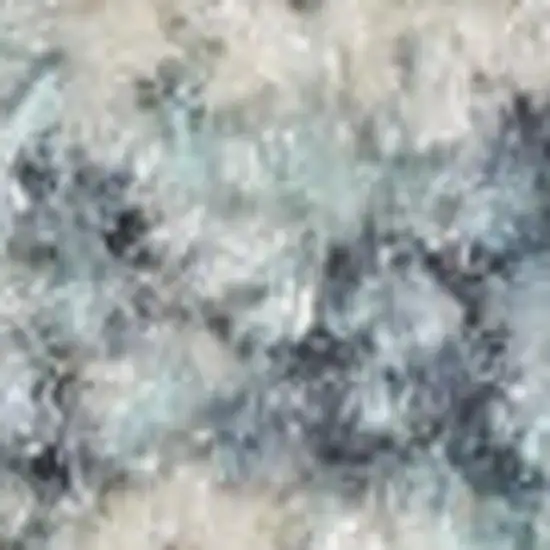 Blue and Ivory Abstract Power Loom Washable Area Rug Photo 3