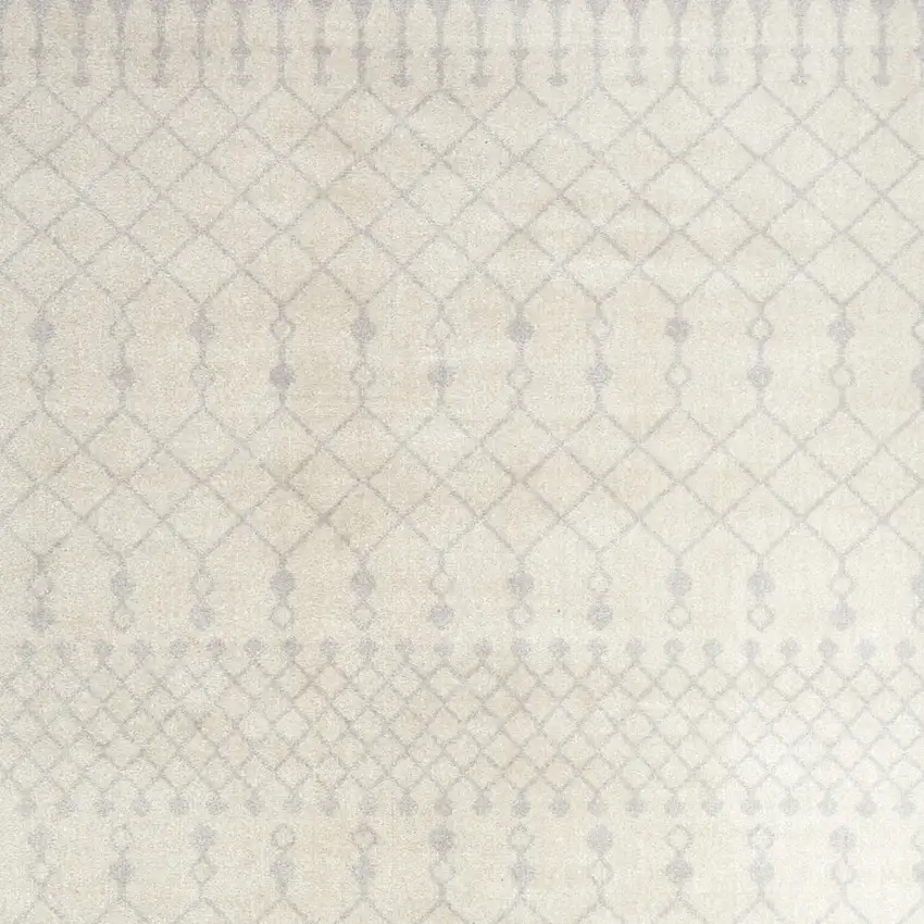 Blue and Ivory Abstract Power Loom Washable Area Rug Photo 4