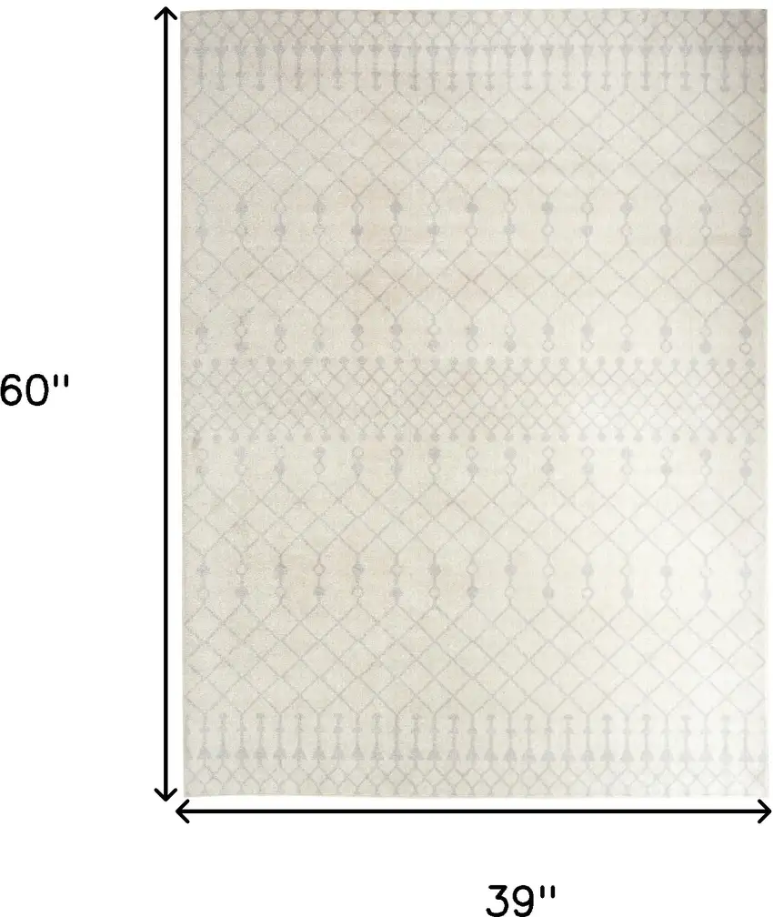 Blue and Ivory Abstract Power Loom Washable Area Rug Photo 8