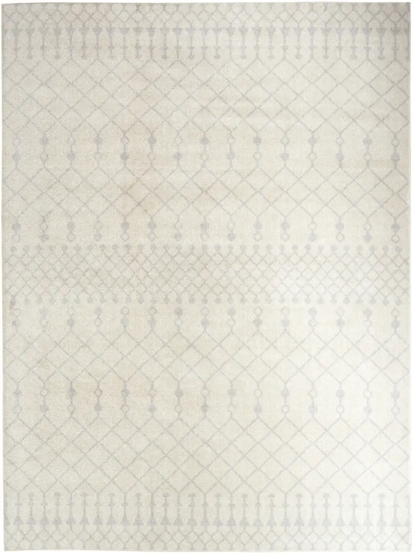 Blue and Ivory Abstract Power Loom Washable Area Rug Photo 1