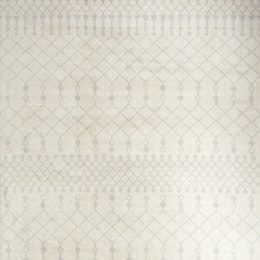 Blue and Ivory Abstract Power Loom Washable Area Rug Photo 5