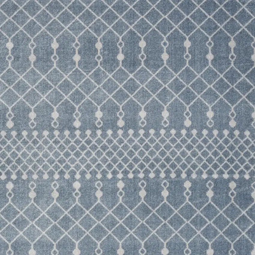 Blue And Ivory Abstract Washable Area Rug Photo 5