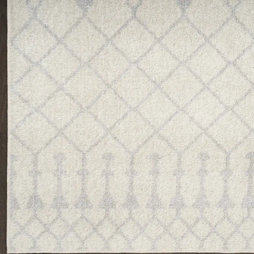 Blue and Ivory Abstract Power Loom Washable Area Rug Photo 9