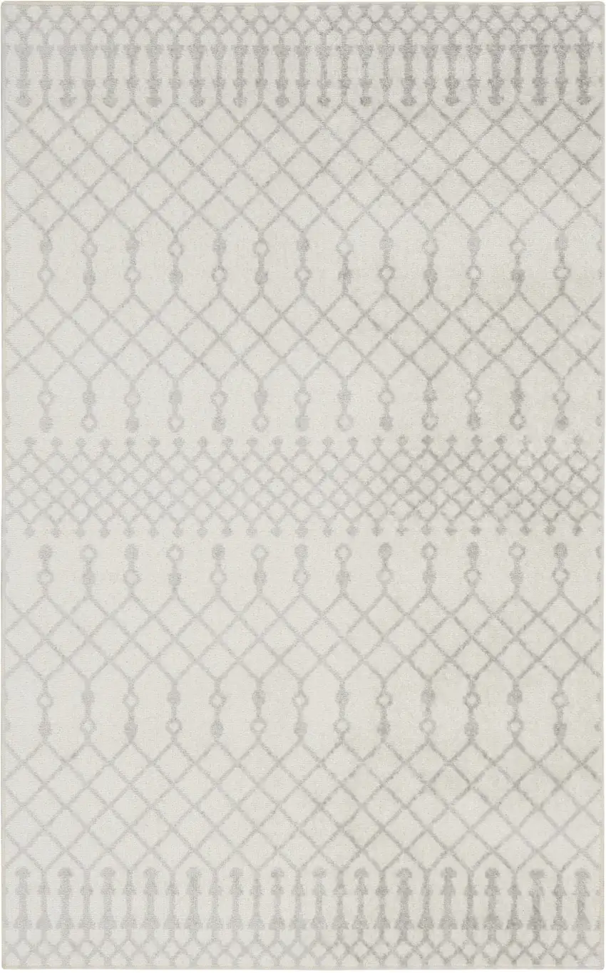 Blue and Ivory Abstract Power Loom Washable Area Rug Photo 1