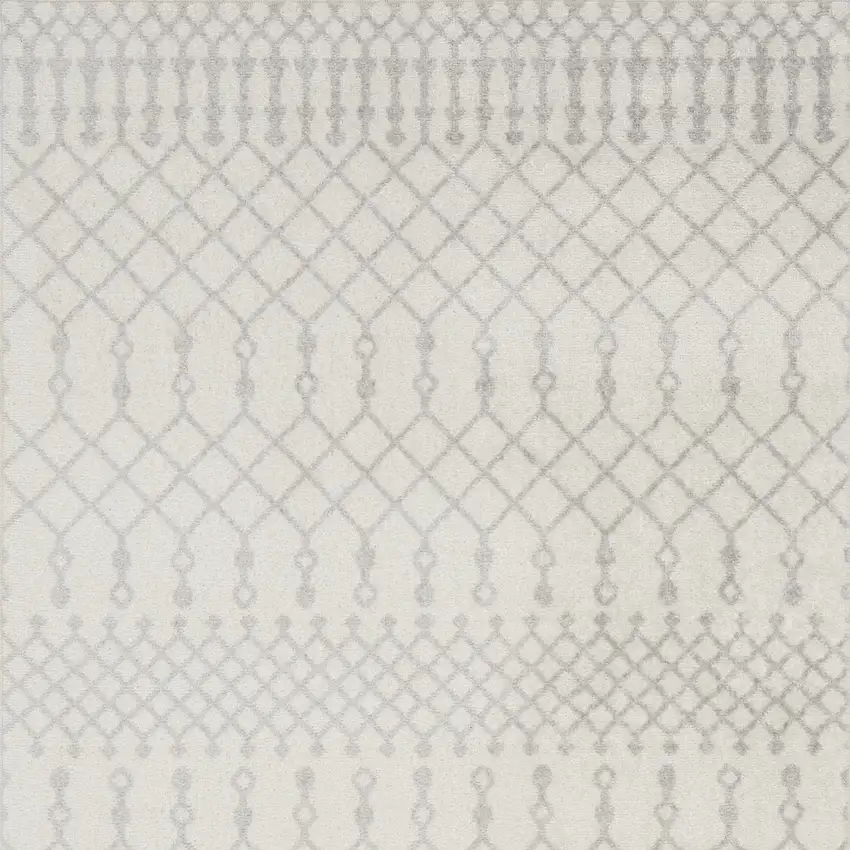 Blue and Ivory Abstract Power Loom Washable Area Rug Photo 5