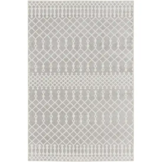 Blue and Ivory Abstract Power Loom Washable Area Rug Photo 1