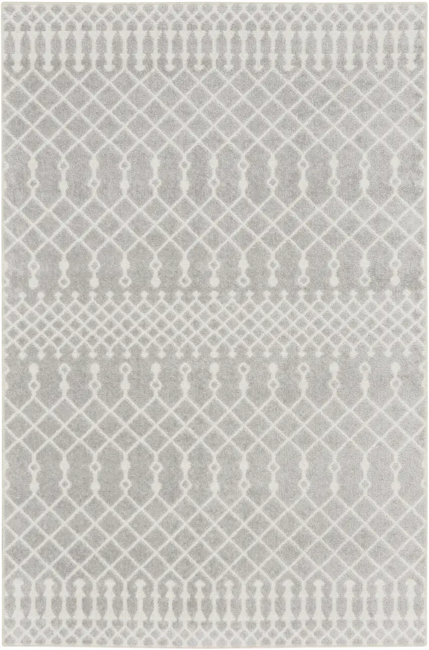 Blue and Ivory Abstract Power Loom Washable Area Rug Photo 1
