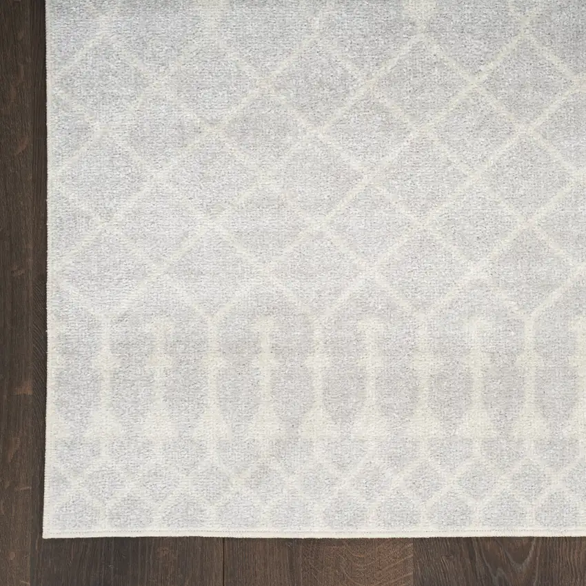 Blue and Ivory Abstract Power Loom Washable Area Rug Photo 3