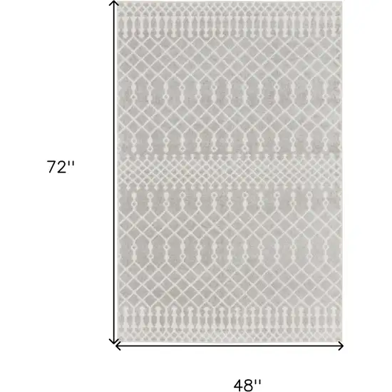 Blue and Ivory Abstract Power Loom Washable Area Rug Photo 7