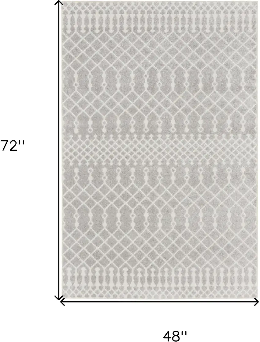 Blue and Ivory Abstract Power Loom Washable Area Rug Photo 7