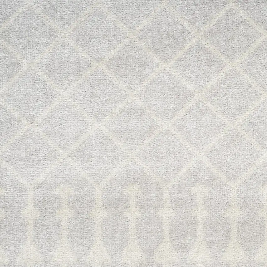 Blue and Ivory Abstract Power Loom Washable Area Rug Photo 8