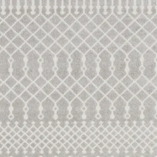 Blue and Ivory Abstract Power Loom Washable Area Rug Photo 4